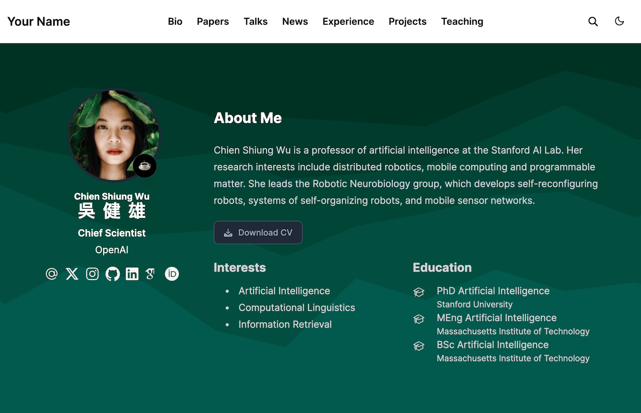 hugo-theme-academic-cv